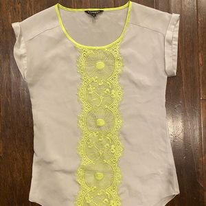 Express Silky Top with Lace Detail